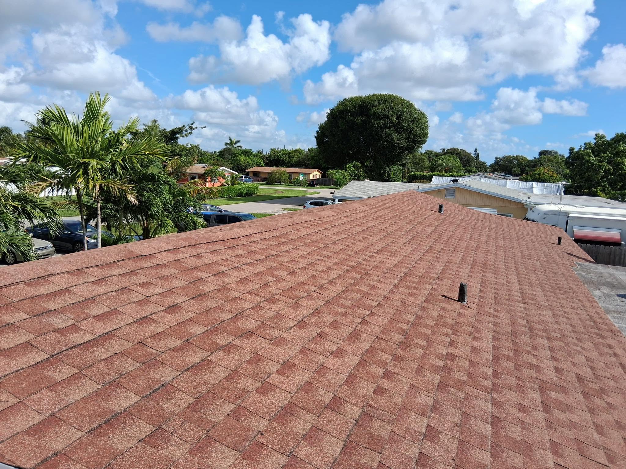 Installation stage of a roofing project