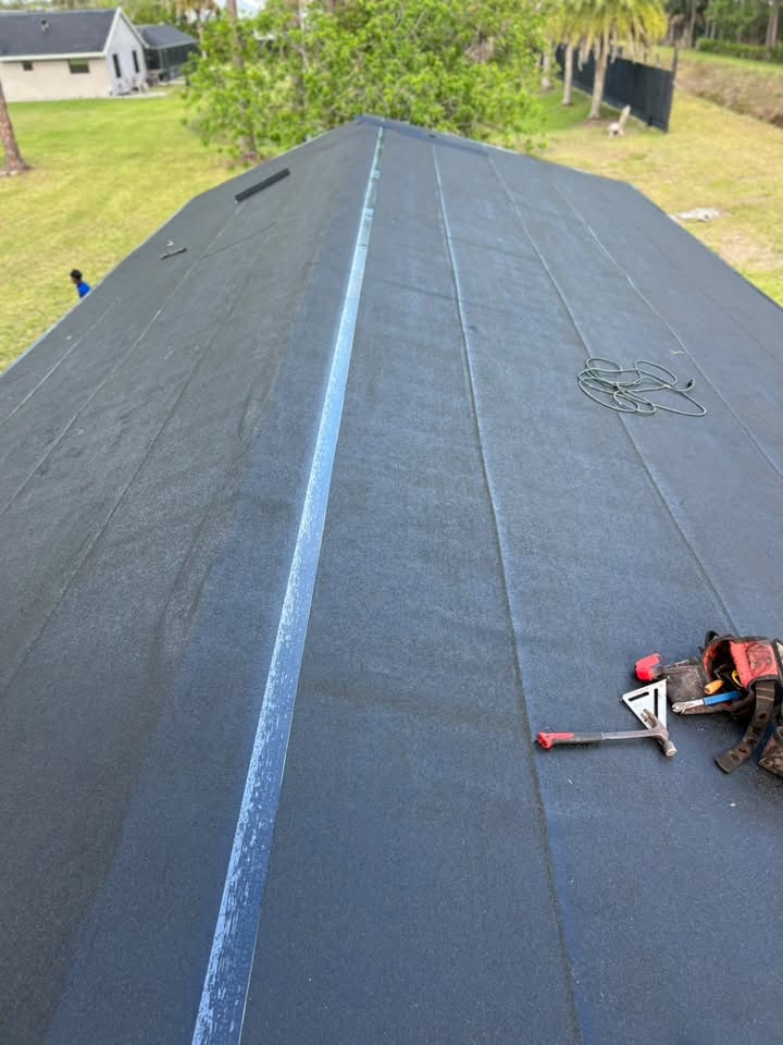 Underlayment stage of a roofing project