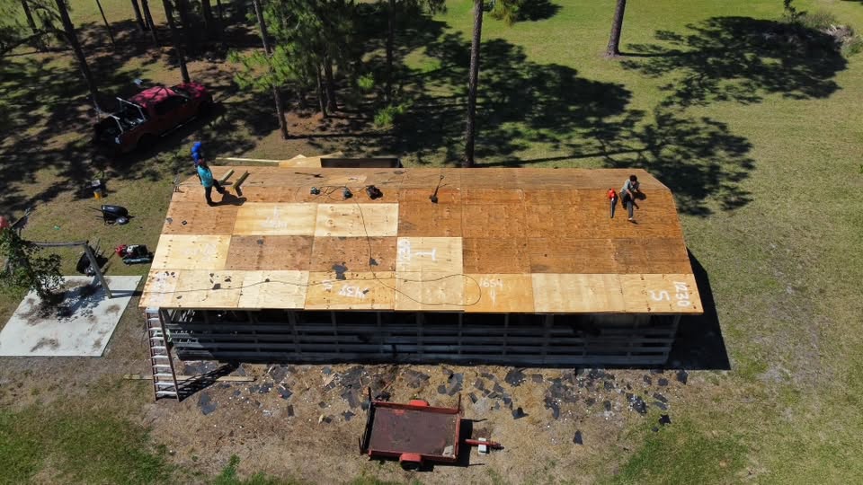 Deck repair stage of a roofing project